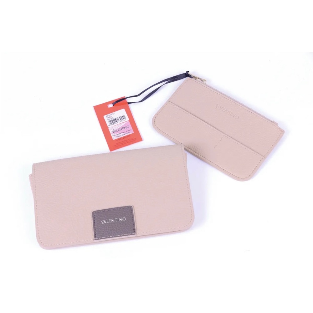 NWT Valentino Bags Clutch bag by Mario Valentino Nana Beige w/ grey NEW